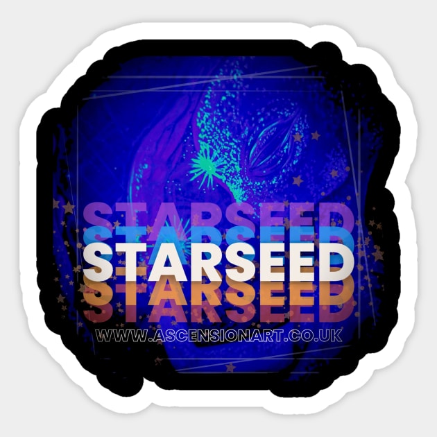 Arcturian Starseed Alien Sticker by WWW.ASCENSIONART.CO.UK